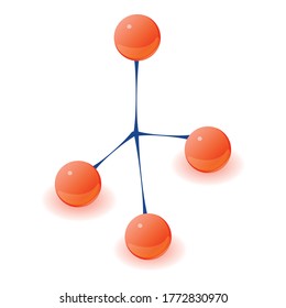 Icono de molécula de estructura. Ilustración isométrica del icono del vector de molécula de estructura para web