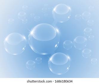 Strukturbildbild. Abstraktes futuristisches Mikromolekül mit Kugel auf blauem Hintergrund. Vektorillustration