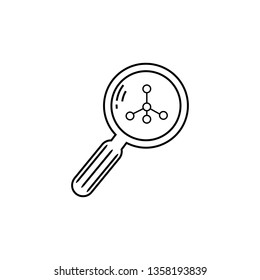 
Structure of molecule  in a magnifying glass