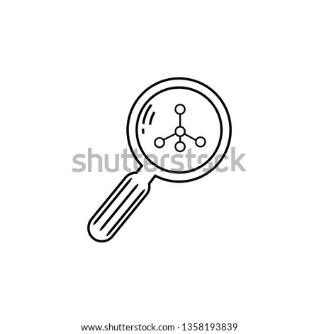 
Structure of molecule  in a magnifying glass