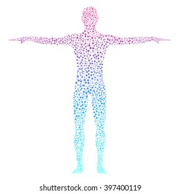 Structure molecule of man. Abstract model human body of DNA . Vector illustration. Medicine, science and technology. 