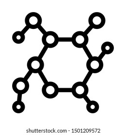 Structure Molecule Medical Biomaterial Vector Icon Thin Line. Contour Illustration