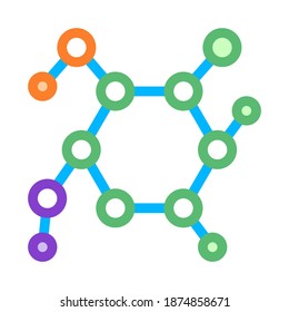 Structure Molecule Medical Biomaterial Vector Icon Thin Line. Biology And Science Flasks, Bioengineering, Dna And Medicine Biomaterial Concept Linear Pictogram. Contour Illustration