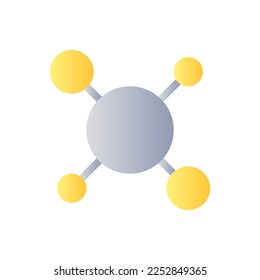 Structure of molecules flat gradient two-color ui icon. Molecular compounds. Chemistry course. Simple filled pictogram. GUI, UX design for mobile application. Vector isolated RGB illustration