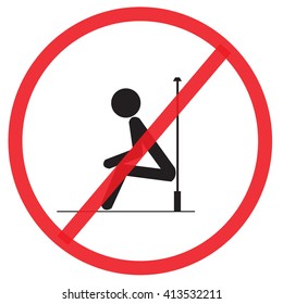The structure is not strong do not sitting. Not Allowed Sign, warning symbol, vector illustration. 