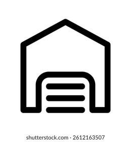 Structure Outline with Sectional Overhead Door for Storage Access