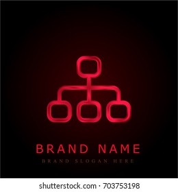 Structure red chromium metallic logo