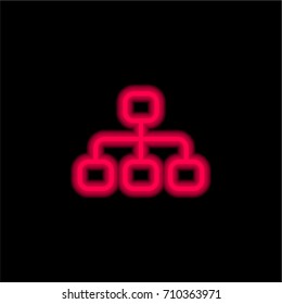 Structure red glowing neon ui ux icon. Glowing sign logo vector