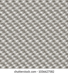 Structure of the rough fabric in half tone, with oblique, irregular, embossed stripes. Monochrome graphic textured background. Vector illustration.