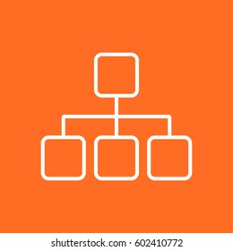 Structure simple flat icon. Vector illustration on orange background.