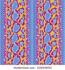 structure Snake skin seamless vector pattern for girls, boys, clothes. . Reptile seamless texture. Animal print. Funny wallpaper for textile and fabric. Fashion style. Colorful bright