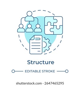 Structure soft blue concept icon. Roles, responsibilities in team. Nadler Tushman congruence framework. Round shape line illustration. Abstract idea. Graphic design. Easy to use in blog post
