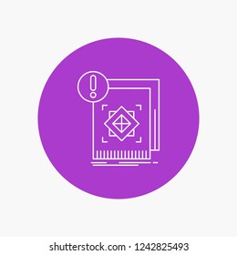 structure, standard, infrastructure, information, alert White Line Icon in Circle background. vector icon illustration