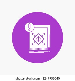 structure, standard, infrastructure, information, alert White Glyph Icon in Circle. Vector Button illustration