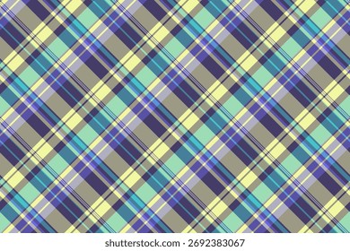 Padrão de verificação têxtil da estrutura, cobertor de piquenique vetor sem emenda. Fundo de textura de tecido de tecido de tartan hippy na paleta de cores pastel e índigo.
