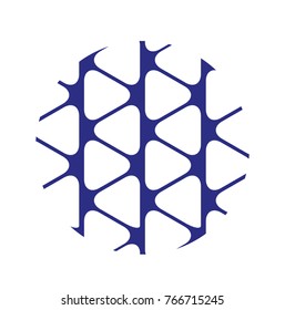 structure with triangle shaped perforations with curved tips