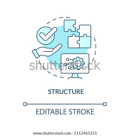 Structure turquoise concept icon. Business interaction abstract idea thin line illustration. Effective communicator skill. Isolated outline drawing. Editable stroke. Arial, Myriad Pro-Bold fonts used
