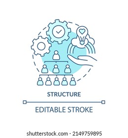 Structure turquoise concept icon. Innovation management abstract idea thin line illustration. Organizational changes. Isolated outline drawing. Editable stroke. Arial, Myriad Pro-Bold fonts use