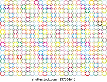 structure vector background with symmetrical colorful circles isolated on white