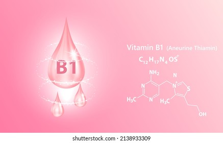 Structure Vitamin B1 Drop Water Collagen Stock Vector (Royalty Free ...