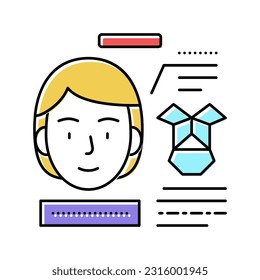 estructura del vector de icono de color de la cara de trabajo. estructura del signo de identificación de la cara de trabajo. ilustración de símbolo aislado