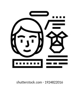 structure of work face id line icon vector. structure of work face id sign. isolated contour symbol black illustration