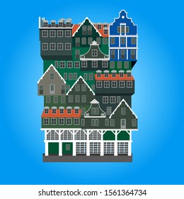 The structure in Zaandam is a lively stacking of various examples of traditional houses found in the Zaan region.