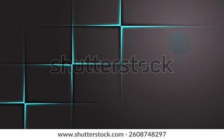 A Structured Abstract Grid with Electric Blue Outlines Offers a Modern Aesthetic, Creating Depth and Visual Interest Ideal for Contemporary Design Projects, Adding Style and Sophistication