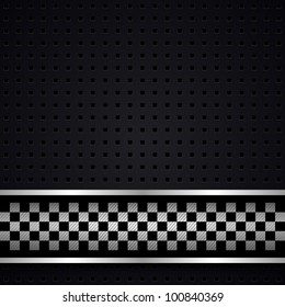 Structured dark metallic perforated for race sheet, vector 10eps