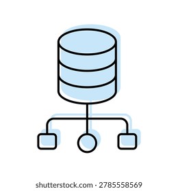 Structured data color shadow thinline icon , vector, pixel perfect, illustrator file 