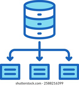 Structured Data Icon Blue Vector Illustration