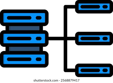 Structured Data Icon Lineal Color Vector Illustration