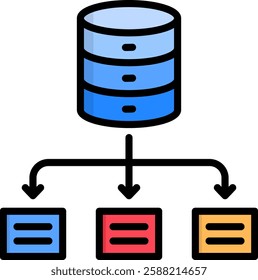 Structured Data Icon Lineal Color Vector Illustration