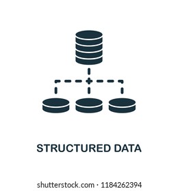 Structured Data icon. Monochrome style design from big data collection. UI. Pixel perfect simple pictogram structured data icon. Web design, apps, software, print usage.