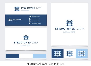 Structured data logo design with editable slogan. Branding book and business card template.