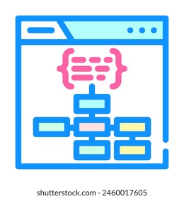 structured data markup seo color icon vector. structured data markup seo sign. isolated symbol illustration