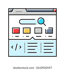 structured data markup seo color icon vector. structured data markup seo sign. isolated symbol illustration