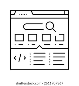 structured data markup seo line icon vector. structured data markup seo sign. isolated contour symbol black illustration