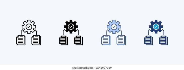 Structured Data Multiple Style Icon Vector Illustration