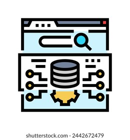 structured data seo color icon vector. structured data seo sign. isolated symbol illustration