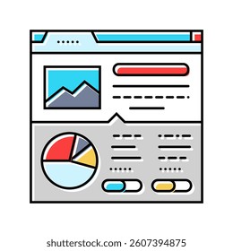 structured data seo color icon vector. structured data seo sign. isolated symbol illustration