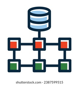 Structured Data Vector Thick Line Filled Dark Colors Icons For Personal And Commercial Use.
