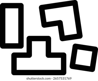 Structured Geometric Block Composition Illustration
