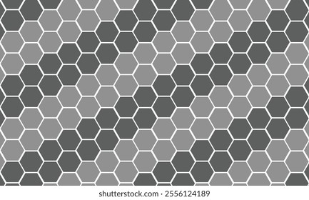 With its structured layout of multiple black hexagons, the vector background highlights geometric precision, making it a versatile choice for innovative and modern design applications.