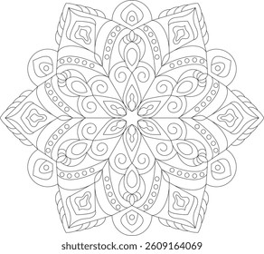 Structured mandala with bold diamond-like petals, ideal for printable, wall decor, or tattoo inspiration