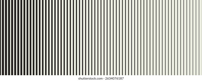 Structured stripe elements in line pattern with black and white contrast. Abstract fade and gradient suggest a smooth transition. Background vector wallpaper.