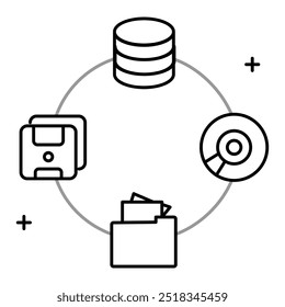 Ícone de dados estruturados e não estruturados Design, dados, variedade de dados, tipos de informações