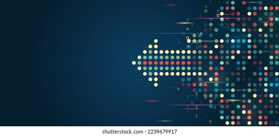 Structuring the flow of information. Data analytics concept. Futuristic file organized. Sorting a large amount of data on a dark background.