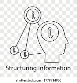 Structuring information concept on transparency background. creative idea design. Flat vector illustration for template, brochure or presentation