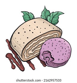 Strudel - a colorful illustration of a dessert 